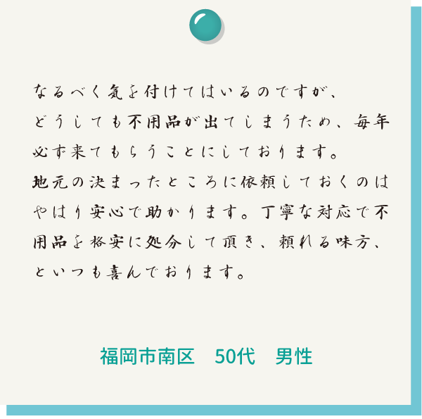 福岡市南区 50代 男性